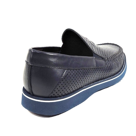 CASADEI ?? MEN\'S BLUE SOFT LEATHER COMFORT SUMMER LOAFERS main image 4